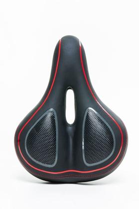 Imagem de Selim Absolute Com Gel Elastômero Super Confortável Bike Cor Preto Listra Vermelho