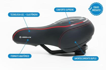 Imagem de Selim Absolute Com Gel Elastômero Super Confortável Bike