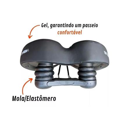 Imagem de Selim bicicleta 2 molas plus size gel Airflow High One