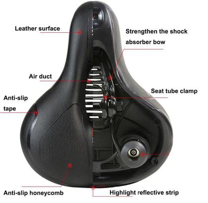 Imagem de Selim Vazado Anatômico Gel Conforto Bike MTB Fita Refletiva