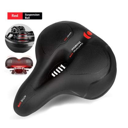 Imagem de Selim Vazado Anatômico Gel Conforto Bike MTB Fita Refletiva