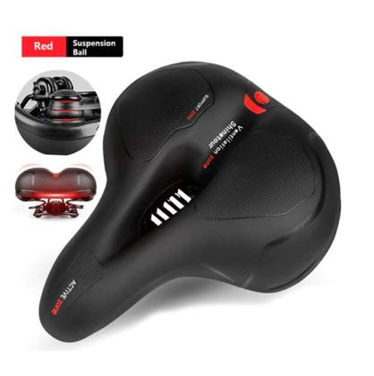 Imagem de Selim Vazado Anatômico Gel Conforto Bike MTB Fita Refletiva