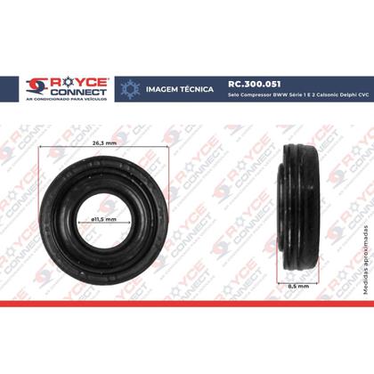 Imagem de Selo Compressor Delphi Cvc Mini Lip Seal Calsonic Rc600225 R134A