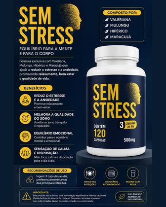 Imagem de Sem Stress 500mg 120 Cápsulas Natuvite