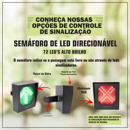 Imagem de Semáforo Direcionável 152 Leds Bivolt Botoeira Com Receptor 