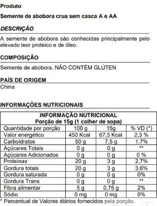 Imagem de Semente de Abóbora Sem Casca Crua Premium 250g - P&P