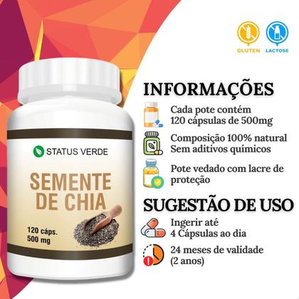 Imagem de Semente de Chia Natural 120 Cáps de 500mg