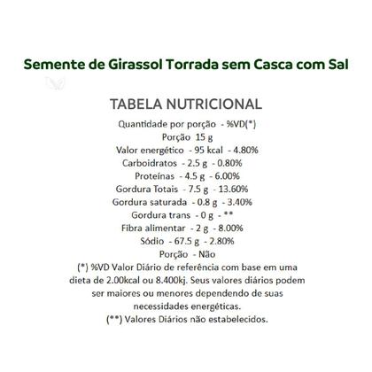 Imagem de Semente de Girassol Torrada sem Casca com Sal 100% Natural 100g