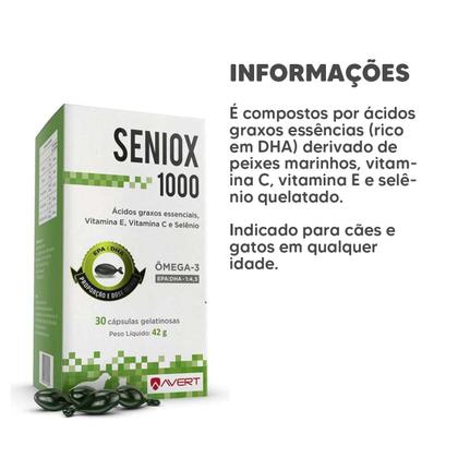 Imagem de Seniox 1000 mg Avert 30 Cápsulas Suplemento para Cachorro
