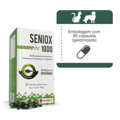 Imagem de Seniox 1000 mg Avert 30 Cápsulas Suplemento para Cachorro