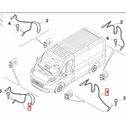 Imagem de Sensor Abs Dianteiro Fiat Novo Ducato 2018 2021