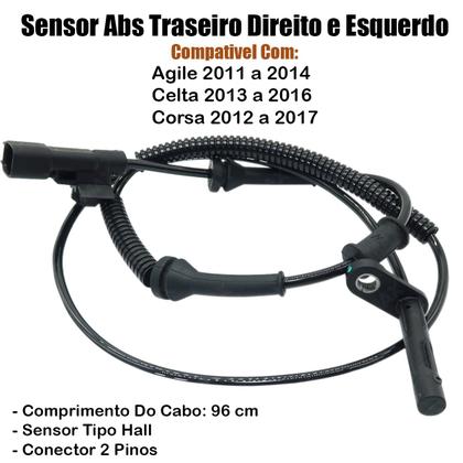 Imagem de Sensor Abs Traseiro Agile Celta Corsa 2011 a 2017