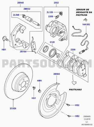 Imagem de Sensor da Pastilha de Freio Range Rover Vogue de 2002 á 2009 - ( Traseira sistema ATE )