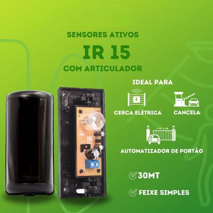 Imagem de Sensor De Barreira Ativo Ir 15 Articulado Feixe Simples Ipec