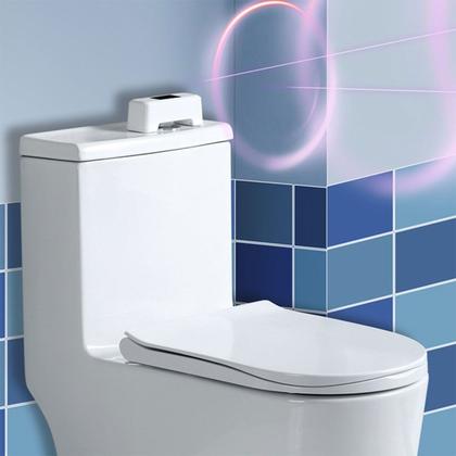 Imagem de Sensor de Descarga Automatico Inteligente Bateria Recarregavel USB Privada Vaso Sanitario Banheiro Lavabo Hotel Loja Shopping Restaurante Residencial