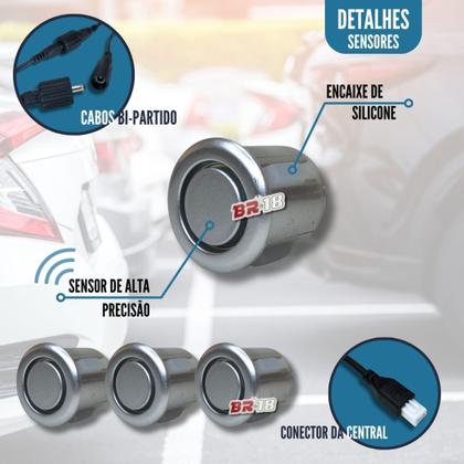 Imagem de Sensor De Estacionamento Ré Visor Slim Gm Hyundai I30 Todos