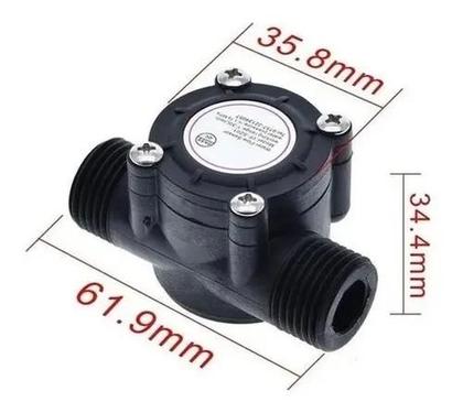 Imagem de Sensor De Fluxo e Vazão Água 1 por 2 Yfs201 Arduino Efeito Hall