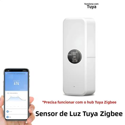 Imagem de Sensor De Luz Inteligente Tuya ZigBee Para Casa Conectada: Detector De Luminosidade E Brilho Com