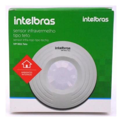 Imagem de Sensor De Movimento Infravermelho Passivo Com Fio Ivp 3011 Branco Intelbras Instalação Em Teto 12Vdc