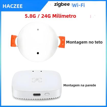 Imagem de Sensor de Movimento Inteligente Wi-Fi Zigbee Tuya - Detector de Presença com Radar Corporal