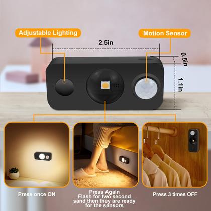 Imagem de Sensor de movimento LED Puck Lights NIEGNOWOO, pacote com 4 unidades