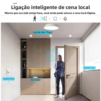 Imagem de Sensor De Movimento Mini PIR Tuya Zigbee Para Casa Inteligente, Alarme De Luz 2 Em 1 Com Controle