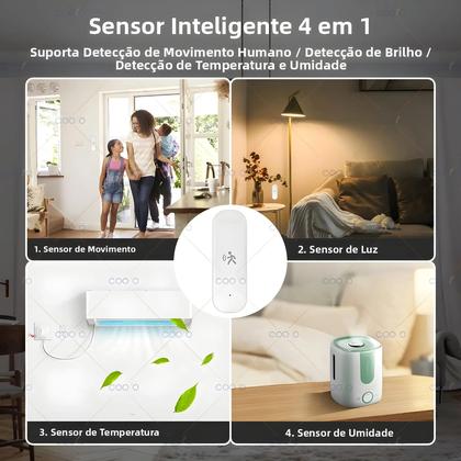 Imagem de Sensor De Movimento Radar MmWave 10G Zigbee Detector Humano Com Sensor De Iluminância Temperatura E