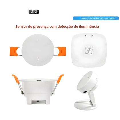 Imagem de Sensor de Movimento Smart Home Zigbee/Wi-Fi Tuya - Detecção de Luminância e Presença