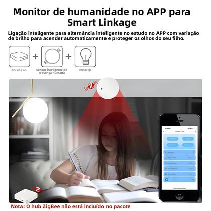 Imagem de Sensor de Movimento Smart Home Zigbee/Wi-Fi Tuya - Detecção de Luminância e Presença