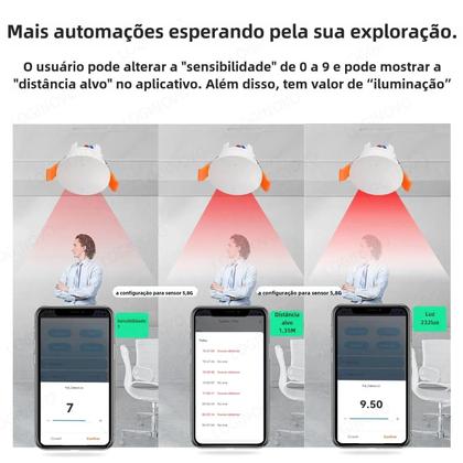 Imagem de Sensor de Movimento Smart Home Zigbee/Wi-Fi Tuya - Detecção de Luminância e Presença