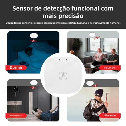 Imagem de Sensor de Movimento Smart Home Zigbee/Wi-Fi Tuya - Detecção de Luminância e Presença