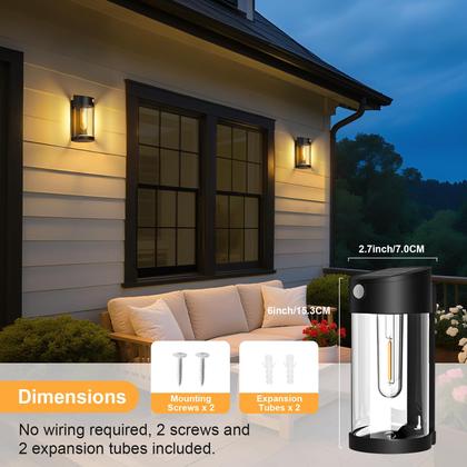 Imagem de Sensor de movimento Solar Fence Lights btfarm 7x5,5 cm, pacote com 2