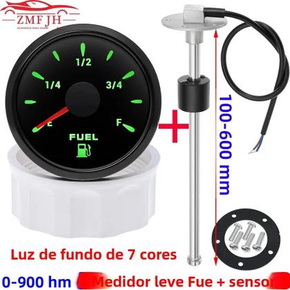 Imagem de Sensor de Nível de Combustível 0-190 Ohm - 52mm, 7 Cores, à Prova d'Água IP67