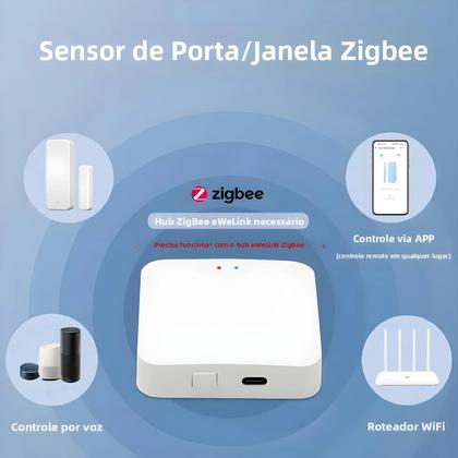 Imagem de Sensor De Porta E Janela ZigBee Para Casa Inteligente, Compatível Com O APP eWeLink, Alexa, Google,