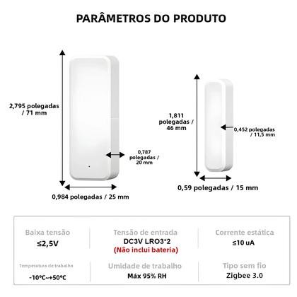 Imagem de Sensor De Porta E Janela ZigBee Para Casa Inteligente, Compatível Com O APP eWeLink, Alexa, Google,