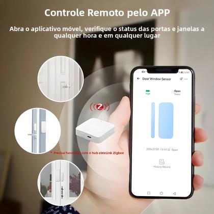 Imagem de Sensor De Porta E Janela ZigBee Para Casa Inteligente, Compatível Com O APP eWeLink, Alexa, Google,