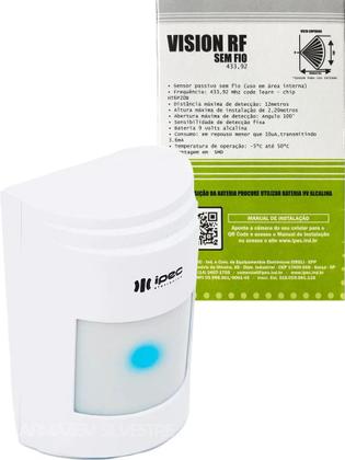 Imagem de Sensor De Presença Alarme Infravermelho Sem Fio 433,92mhz Com Suporte Articulado e Bateria 9V