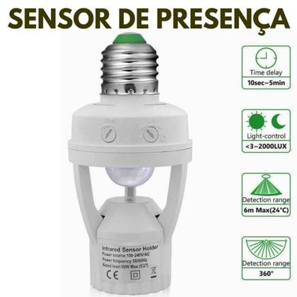 Imagem de Sensor De Presença Com Fotocélula Para Lâmpada Soquete - Atopy