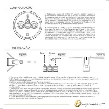 Imagem de Sensor De Presença Embutido Com Fotocélula Iluminação Infra