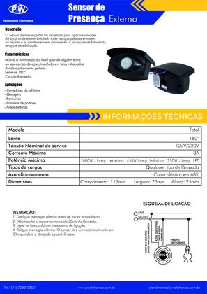 Imagem de Sensor de Presença Externo Bivolt - PW