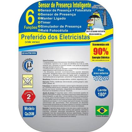 Imagem de Sensor De Presença Fotocélula Externo Qualitronix Qa26m