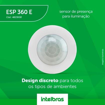 Imagem de Sensor De Presença Fotocélula Para Iluminação Automático De Embutir Teto Intelbras ESP 360 E Bivolt