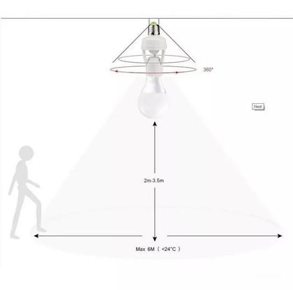 Imagem de Sensor De Presença Fotocélula Para Lâmpada Até 60w Detecção 360º Soquete E27 Luatek LK-6015