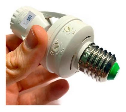 Imagem de Sensor De Presença Fotocélula Para Lâmpada Até 60w Detecção 360º Soquete E27 Luatek LK-6015