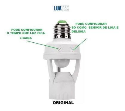 Imagem de Sensor De Presença Fotocélula Para Lâmpada Até 60w Detecção 360º Soquete E27 Luatek LK-6015