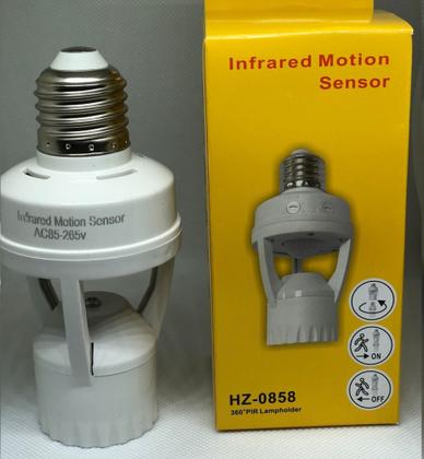 Imagem de Sensor De Presença Kit c/2 uni Soquetes Luz Iluminação E27 Movimento 360