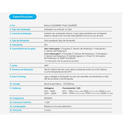 Imagem de Sensor De Presença Multifuncional 6 Funções Qualitronix