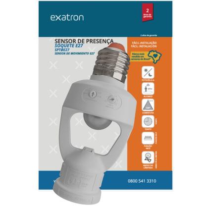 Imagem de Sensor de Presença Soquete E27 Ajuste Manual SPT0E27 Exatron