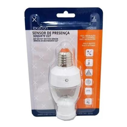 Imagem de Sensor de Presença Soquete E27 Ajuste Manual SPT0E27 Exatron