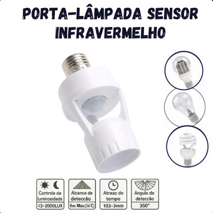 Imagem de Sensor de Presença Soquete E27 com Fotocélula e Infravermelho para Casas Inteligentes